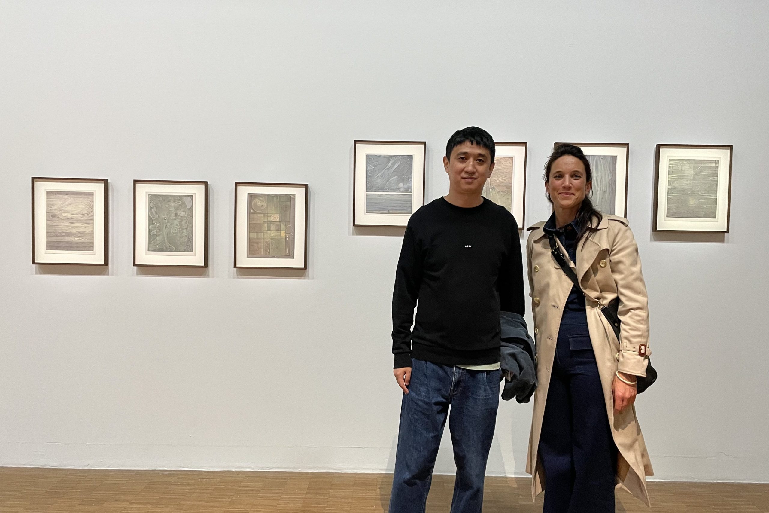 With Hao Liang in front of Paitings of Ganyu Poetry